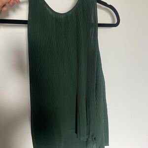 Zara Dark Green Pleated Blouse